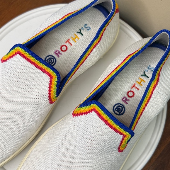 Rothy's Slip On Sneakers in the limited edition Rainbow Pride Color-way Size 9.5 - Picture 4 of 7